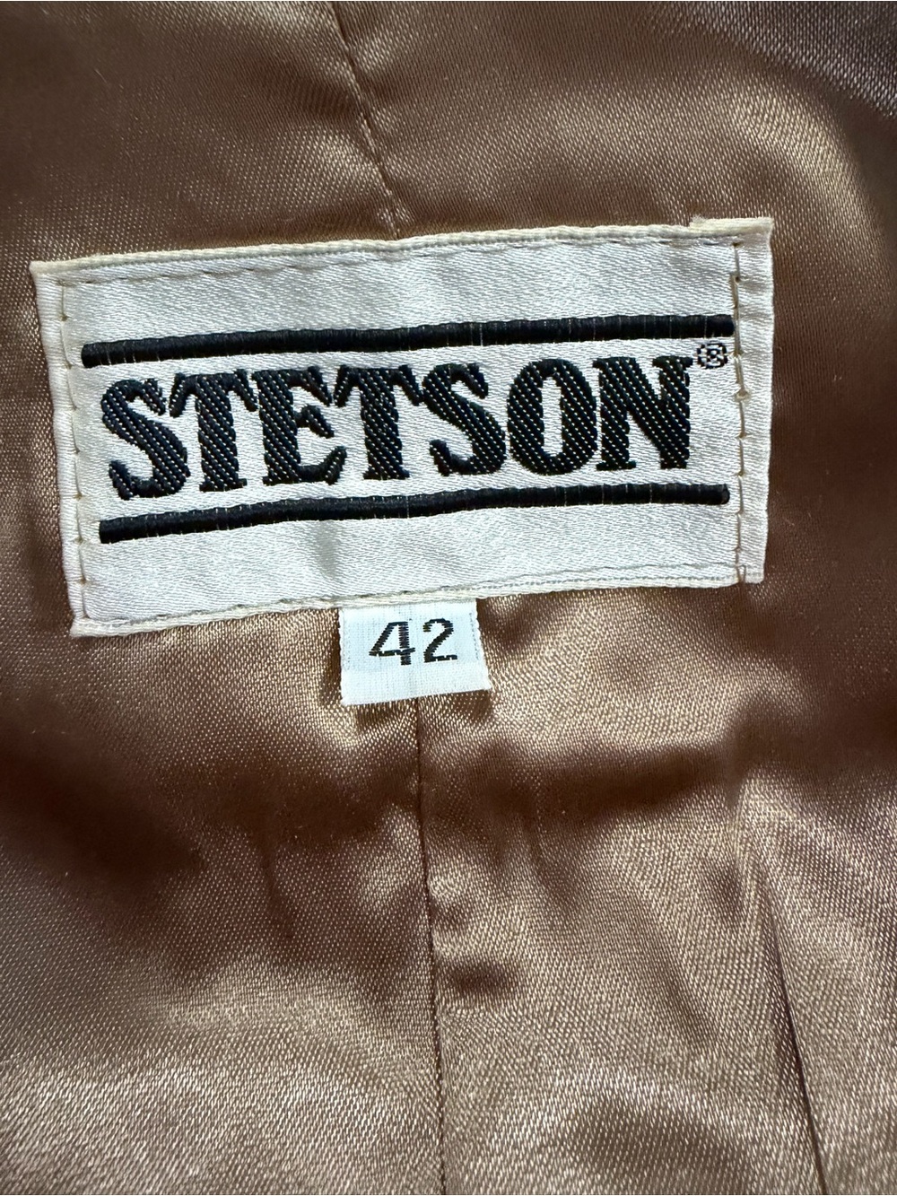 STETSON Vintage 80s Cognac Leather Western Vest - Picture 13 of 14